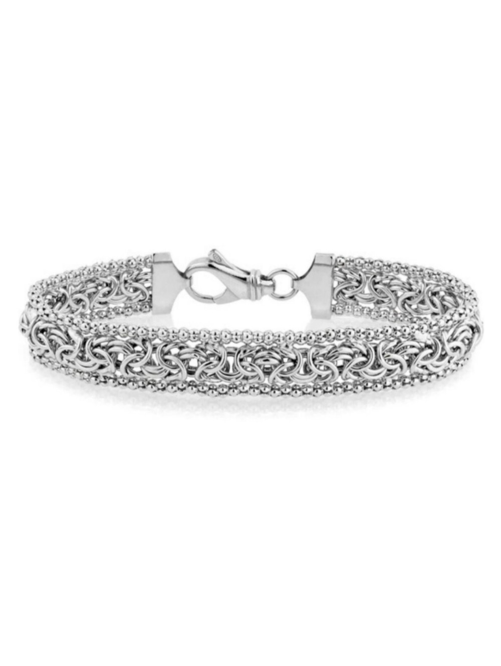 Sterling Silver Byzantine Chain Bracelet - Picture 2 of 6